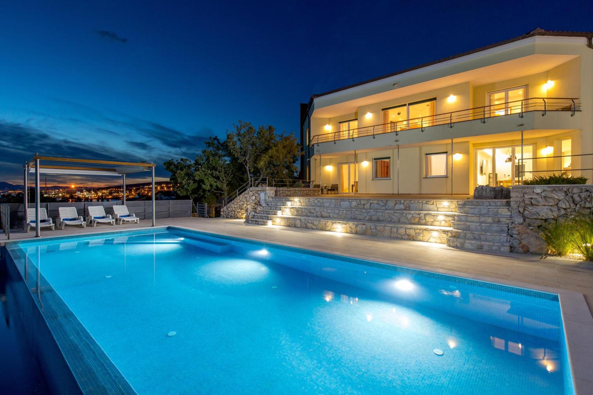 Luxury Villa Ostro With Pool & Krk Bridge View Kraljevica Exterior foto