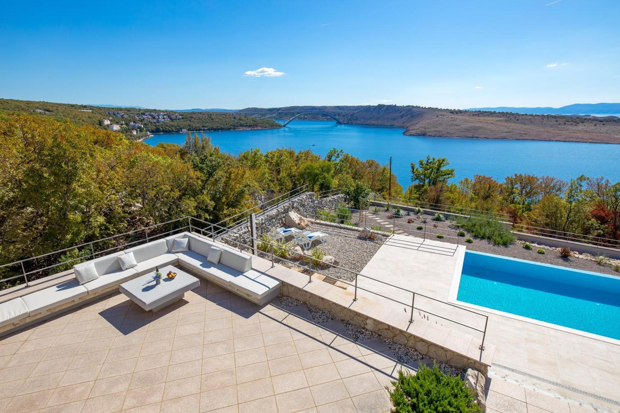 Luxury Villa Ostro With Pool & Krk Bridge View Kraljevica Exterior foto