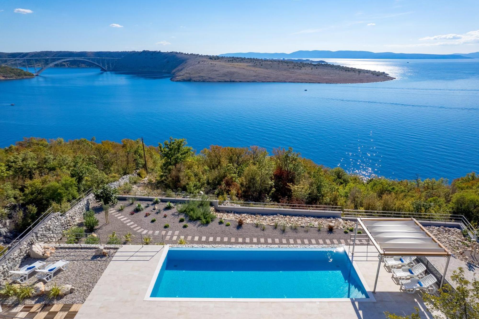 Luxury Villa Ostro With Pool & Krk Bridge View Kraljevica Exterior foto