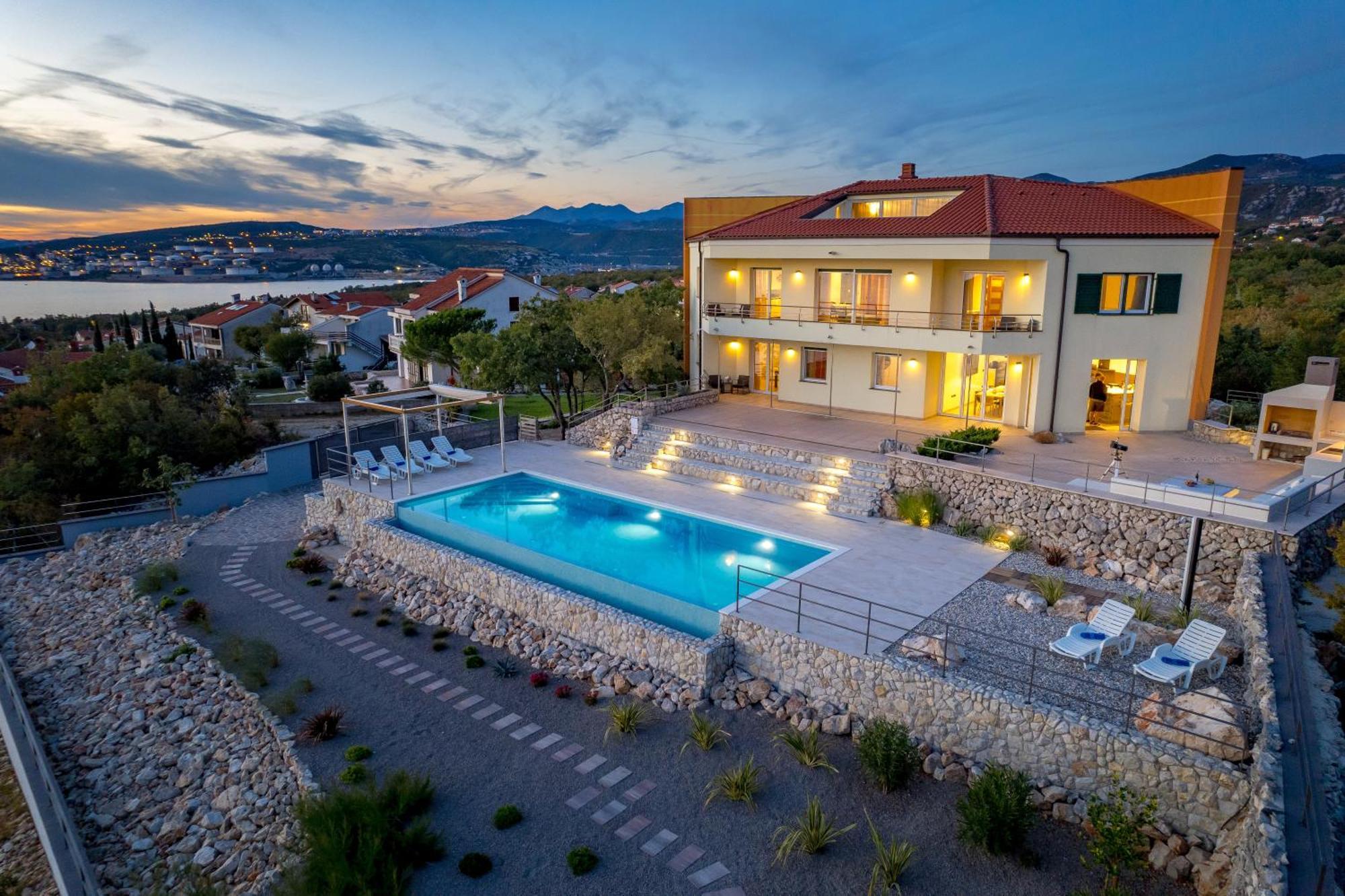 Luxury Villa Ostro With Pool & Krk Bridge View Kraljevica Exterior foto